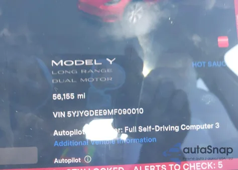 2021 Tesla Model Y Long Range Dual Motor All-Wheel Drive from USA, damaged, VIN 5YJYGDEE9MF090010